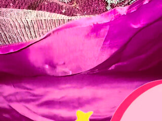 crossdresser masturbate with purple satin evening gown