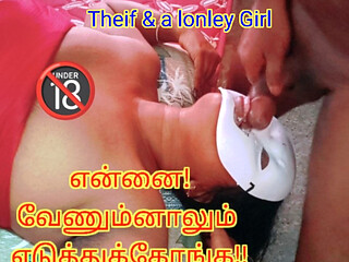 A Lonely Hot Tamil Girl Got Ready to Fuck by a Crook to Prevent Theft - Tamil Audio with Loud Moaning
