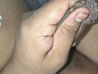 hairy guy tugging his big dick