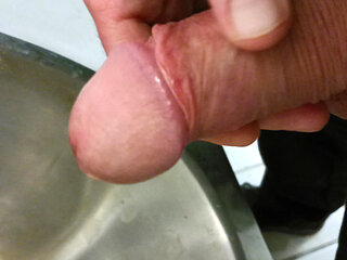 Two Loads at the Urinals Close up Big Cock Wanking and Cumming in Outdoor