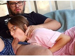 I Watch Tv With My Stepsister And Make Her Suck My Cock - Nicoli Now