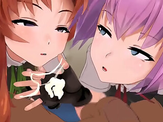 Kagerou &amp_ Shiranui double blowjob
