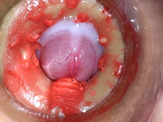 Camera Inside Deep Pussy Captures Huge Ejaculation of Sperm 4k