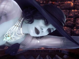 Alcina Dimitrescu Takes Anal Beads Dildo up Her Ass - Resident Evil Village Porn Parody