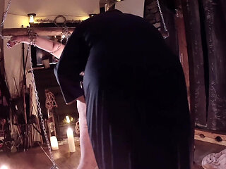 Part 3:- Lanista Bear and Domina Satana wax and heat play with orgasms