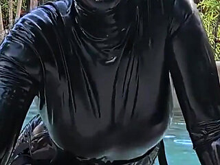 Worship Your Rubber Goddess by the Pool