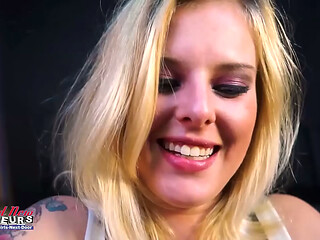 Blonde Tattooed Hairy Coed Mya Does Hot Rimjob Audition!