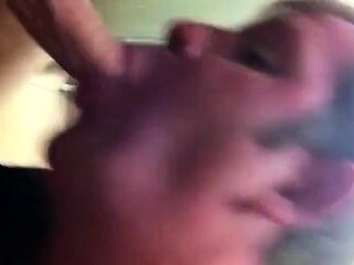 Big Cock Blowjob Under the Stall with Cum in Mouth