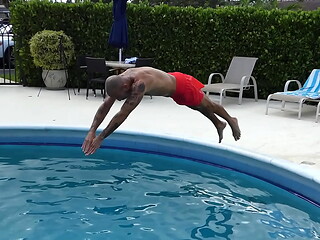 MAXXX LOADZ LOVES TO KEEP FIT &amp_ BE OUTDOORS ON A SUNNY DAY SWIMMING IN THE POOL