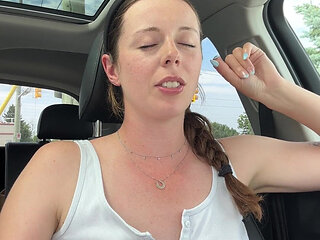 Trying Out a Cute New Vibrator in a Busy Parking Lot!
