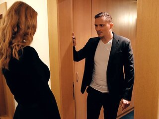 Redheaded Lenina gives a wild ride on that huge cock