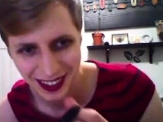Twink Crossdresser Cums Hard
