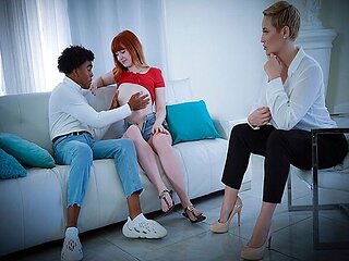 Big Assed Stepmom Gives Teen Stepdaughter and Black Stepson a Sex Lesson