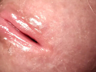 Macro view of my cock and cum