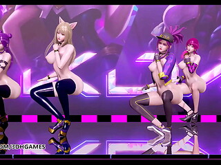 [MMD] LAYSHA - Chocolate Cream Hot Striptease Kpop Dance Ahri Akali Kaisa Evelynn KDA League of Legends 4K 60FPS