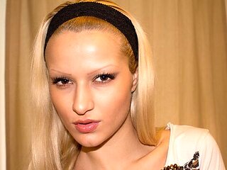 POV dick-sucking session with a passionate blonde chick Cherry Kiss