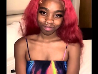 Red hair Ebony Slim Goody Sick big black cock!