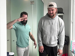 My Boyfriend's First Gay Experience with an American - Amateur Handjob Cumshot & Bisexual Threesome