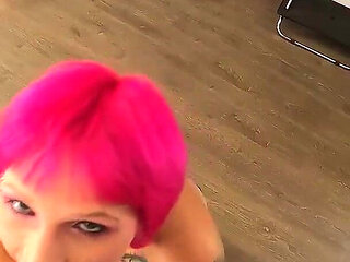 A Stranger Looks at Me Through the Window He Cums in My Mouth