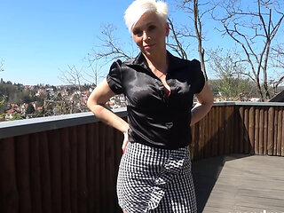 Two MILFs used hard outdoors by hung younger studs