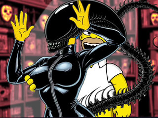 Halloween Special Cartoon. Alien: Homer