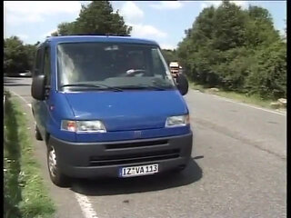 Showoff fuckers banging each other and giving blowjobs on the road