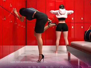 Thirsty MILF Seduces Married Friend in Gym Locker Room - the Office - Part 4 - Damaged Coda - by Porn Game 4u