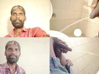 Rajesh Playboy 993 Two Pissing in the Bathroom Videos Merged in One Single Video. Massaging Cock Rubbing Balls Big Cock Hairy Dick