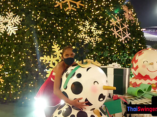 Santas helper uniform looks great on HOT big ass Thai girlfriend