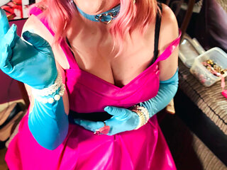 It's A Sin! Tina Snua In Leather & Satin Gloves Smokes A Cork Cigarette - OMI OME Snap Inhales Drifting Smoke Smoker