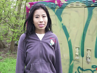 GERMAN SCOUT - Tiny 43kg half Asian Teen Lore Pick Up for First Time Casting Fuck
