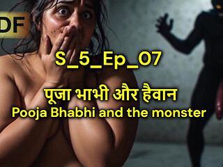 S5_ep_07 Desi Chubby Pooja Bhabhi and Monster