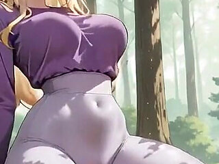 Purple Lingerie Brunette Forest Doggy - Overflow After She Smiled?