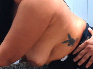 Kitchen Fetish: My Wife in Black Leather Asked for Cock and I Pounded to the Hilt!