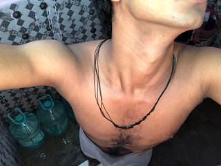 Masterbation teenagers  during bathing