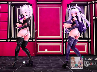 Airi&MIlltina Lip&Hip fuck hard 3d hentai mmd r18 sex with big dick big tits and ass ticket show