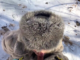 Vilu Vidish Is Sucking Dick in the Winter Forest