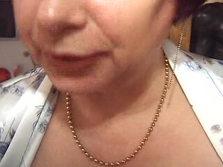 Nasty French cougar plays with big toys in solo action