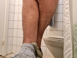 Teasing alone in my bathroom thinking of big cock just opens my asshole right there