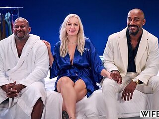 Inked chick with big boobs Elana Bunnz rammed by huge black dick