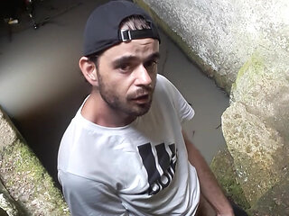 I Am Jerk off Cum Under Stones with Fleshlight