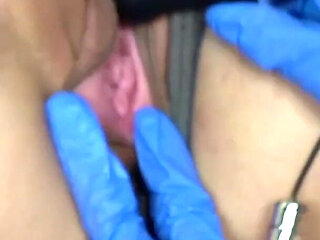 Playing with Katerina Hartlova Pussy and Her Big Clit in Latex Gloves