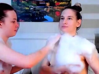 Pink vulva close up of sensual brunette getting kinky