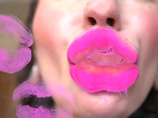 Deep Pinky Sugar Kiss   Spit Fetish Kissing