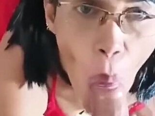 What Delicious Blowjobs and Cumshots in My Horny Stepmother's Mouth, She Swallows All My Semen.