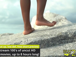Giggles'_ Feet LOVE Rubbing All Over A Giant Hot Rock At The Beach
