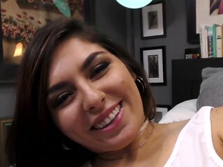 The adorable brunette babe Keira Croft shown in POV