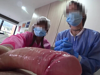 TWO NURSES decided to try out my NEW DICK in practice in Hospital