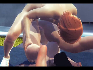 Hentai Uncensored - Mari Gets Fucked on the Floor of the Train Then Jerks off While Getting Her Pussy Eaten - Japanese Asian Man