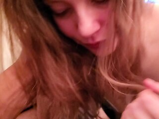 Sexy amateur redhead teen double dildo action